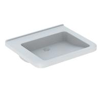 Geberit Renova Nr. 1 Comfort, lavabo, accesible en silla de ruedas,650x550 mm, sin agujero para grifo, sin rebosadero, blanco, 128666600, Color: Blanco, con KeraTect