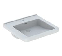 Geberit Renova Nr. 1 Lavabo confort, accesible en silla de ruedas, 550x525 mm, con agujero para grifo, con rebosadero, blanco, 128555600, Color: Blanco, con KeraTect