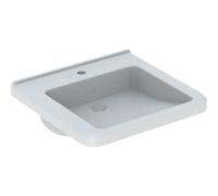 Geberit Renova Nr. 1 Lavabo confort, accesible en silla de ruedas, 550x525 mm, con agujero para grifo, sin rebosadero, blanco, 128557000, Color: Blanco