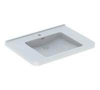 Geberit Renova Nr. 1 Lavabo confort, accesible en silla de ruedas, 750x550 mm, con agujero para grifo, con rebosadero, blanco, 128575000, Color: Blanco