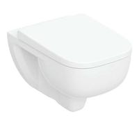 Geberit Renova Plan conjunto de inodoro suspendido, cisterna profunda, TurboFlush, con asiento de inodoro, 503.152.00.1, Color: blanco