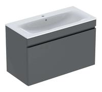 Geberit Renova Plan set con lavabo y mueble bajo lavabo, 1 cajÃ³n, 100x62,2x48cm, 501917, Color: Lavabo: blanco / KeraTect, frente/carcasa: lava / lacado mate - 501.917.JK.8