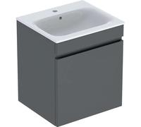 Geberit Renova Plan set con lavabo y mueble bajo lavabo, 1 cajón, 55x62,2x48cm, 501914, Color: Lavabo: blanco, frente/carcasa: lava / lacado mate