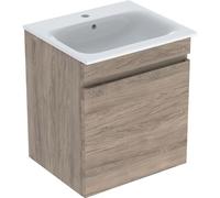 Geberit Renova Plan set con lavabo y mueble bajo lavabo, 1 cajÃ³n, 60x62,2x48cm, 501915, Color: lavabo: blanco / KeraTect, frente/carcasa: nogal americano / recubrimiento de lÃ¡minas - 501.915.JR.8