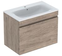 Geberit Renova Plan set con lavabo y mueble bajo lavabo, 1 cajÃ³n, 80x62,2x48cm, 501916, Color: lavabo: blanco, frente/carcasa: nogal americano / revestido de lÃ¡mina - 501.916.JR.1