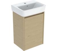 Geberit Renova Plan Conjunto lavamanos con mueble bajo lavabo, 1 puerta, 45x69,7x34cm, 504.034.PS.1, Color: Estructura de madera de roble natural / melamina