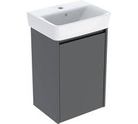 Geberit Renova Plan Conjunto lavamanos con mueble bajo lavabo, 1 puerta, 45x69,7x34cm, 504034JK1, Color: lava / barnizado satinado mate - CM
