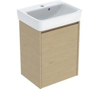 Geberit Renova Plan Conjunto lavamanos con mueble bajo lavabo, 1 puerta, 50x69,7x38cm, 504035PS1, Color: Estructura de madera de roble natural / melamina - CM