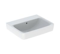 Geberit Renova Plan, lavabo, 55x44 cm, sin agujero para grifo, con rebosadero, 501634, Color: blanco/KeraTect - 501.634.00.8