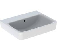 Geberit Renova Plan, lavabo, 55x44 cm, sin agujero para grifo, con rebosadero, 501634, Color: blanco mate