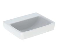 Geberit Renova Plan, lavabo, 55x44 cm, sin agujero para grifo, sin rebosadero, 501635, 501.635.00.8, Color: blanco/KeraTect