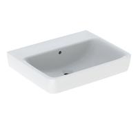 Geberit Renova Plan, lavabo, 60x48 cm, sin agujero para grifo, con rebosadero, 501638, Color: Blanco - 501.638.00.1