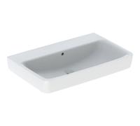 Geberit Renova Plan, lavabo, 75x48 cm, sin agujero para grifo, con rebosadero, 501692, Color: blanco/KeraTect - 501.692.00.8