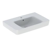 Geberit Renova Plan, lavabo con repisa, 75x48 cm, 1 agujero para grifo, con rebosadero, 501694, Color: Blanco - 501.694.00.1