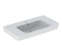 Geberit Renova Plan, lavabo con repisa, 90x48 cm, 1 agujero para grifo, con rebosadero, 501702, 501702008, Color: blanco/KeraTect - CM