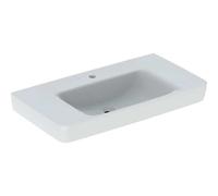 Geberit Renova Plan, lavabo con repisa, 90x48 cm, 1 agujero para grifo, sin rebosadero, 501703, 501703001, Color: Blanco - CM
