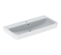 Geberit Renova Plan, lavabo sobre encimera , 100x48 cm, 1 agujero para grifo, con rebosadero, 501729, Color: blanco/KeraTect