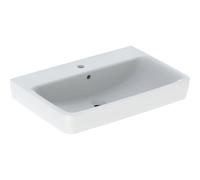 Geberit Renova Plan, lavabo sobre encimera , 70x48 cm, 1 agujero para grifo, con rebosadero, 501724, Color: Blanco - 501.724.00.1