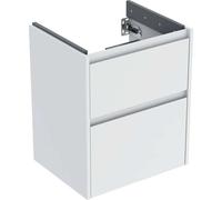 Geberit Renova Plan mueble bajo lavabo, con dos cajones, 50,4x60,6x40,5cm, 504025001, Color: blanco / barnizado satinado mate - CM