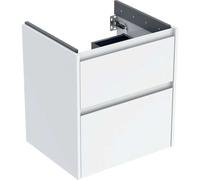 Geberit Renova Plan mueble bajo lavabo, con dos cajones, 54,6x60,6x44,6cm, 504026011, Color: blanco / barnizado con brillo satinado - CM