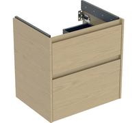 Geberit Renova Plan mueble bajo lavabo, con dos cajones, 59,5x60,6x44,6cm, 504.027.PS.1, Color: Estructura de madera de roble natural / melamina