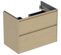 Geberit Renova Plan mueble bajo lavabo, con dos cajones, 79,4x60,6x44,6cm, 504030PS1, Color: Estructura de madera de roble natural / melamina - CM