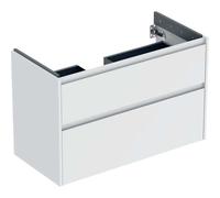 Geberit Renova Plan mueble bajo lavabo, con dos cajones, 94,8x60,6x44,6cm, 504.032.00.1, Color: blanco / barnizado satinado mate