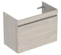 Geberit Renova Plan mueble bajo lavabo, con un cajón y un cajón interior, 83,2x60,6x44,6cm, 501.910.00.1, Color: Nogal nogal claro/estructurado en lámina