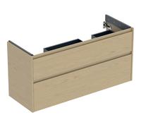 Geberit Renova Plan mueble bajo lavabo doble, con 2 cajones, 124,5x60,6x44,6cm, 504.033.PS.1, Color: Estructura de madera de roble natural / melamina