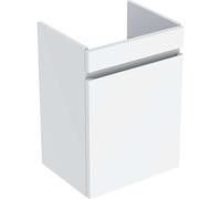 Geberit Renova Plan mueble bajo lavabo con enjuague manual, 1 puerta, 43,5x66x34,5cm, 501903, Color: blanco / lacado alto brillo - 501.903.01.1
