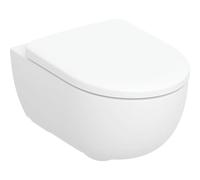 Geberit Selnova Premium taza de inodoro con asiento de cierre suave suspendido sin reborde con descarga de remolino blanco brillante 503.197.00.1