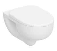 Geberit Selnova taza de inodoro con asiento de cierre suave suspendido sin reborde con descarga de remolino blanco brillante 503.083.00.1