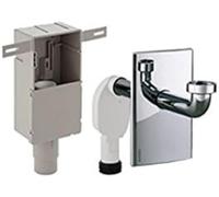 Geberit - Sifón Empotrado Geberit Para Lavabos, Con Caja De Montaje De Pared Y Embellecedor, Salida Horizontal: D50-56Mm G1 1/4" D1=32Mm Cromado Brillante (151.120.21.1)