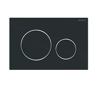 Geberit Sigma20 placas de accionamiento para doble descarga, redondas, 115.882.14.1, Color: lacado negro mate, recubierto de fácil limpieza / cromado de alto brillo