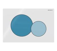 Geberit Sigma01 placa de accionamiento de inodoro de doble descarga, para Bambini WC, 115.770.SX.5, Color: Blanco, botón azul océano/azul claro