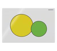 Geberit Sigma01 placa de accionamiento de inodoro de doble descarga, para Bambini WC, redonda, 115.770.LA.5, Color: botón blanco, amarillo/verde