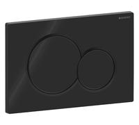 Geberit Sigma01 placas de accionamiento para doble descarga, redondas, 115.770.DW.5, Color: Negro brillante