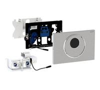 Geberit Mando de WC con accionamiento eléctrico de la cisterna, Sigma10, 2 cisternas, funcionamiento con pilas, automático, sin contacto, manual, 115.891, Color: Acero inoxidable, cepillado, recubierto / pulido fácil de limpiar - 115.891.SN.6