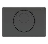 Geberit Mando de WC con accionamiento eléctrico de la cisterna, Sigma10, 2 cisternas, funcionamiento con pilas, automático, sin contacto, manual, 115.891, Color: negro / negro mate - 115.891.DW.6