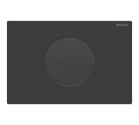 Geberit Sigma10 Mando de WC con accionamiento eléctrico de la cisterna, doble descarga, funcionamiento con pilas, atornillable, 115909166, Color: negro mate, revestimiento fácil de limpiar / negro - C