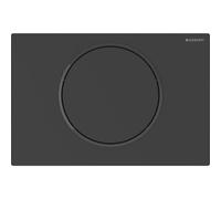 Mando de WC Geberit con accionamiento eléctrico de la cisterna, Sigma10, radio, funcionamiento por pilas, 1 cisterna, 115.869., Color: lacado negro mate, revestimiento fácil de limpiar / negro - 115.869.16.6