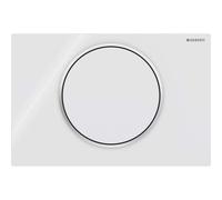 Geberit - Pulsador Geberit Sigma10, Para Descarga Interrumpible: Blanco/Cromado Brillante/Blanco (115.758.KJ.5)