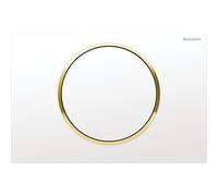 Placa de accionamiento Geberit Sigma10 para la descarga de agua, Color: blanco / chapado en oro - 115.758.KK.5