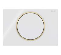 Geberit Sigma10 placas de accionamiento para fregaderos, redondas, 115758KK5, Color: blanco / chapado en oro - CM