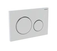 Placa de accionamiento Geberit Sigma20 para sistema de 2 descargas, Color: lacado blanco mate, recubrimiento fÃ¡cil de limpiar / blanco - 115.882.01.1
