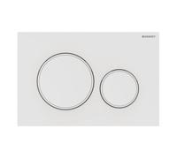 Placa de accionamiento Geberit Sigma20 para sistema de 2 descargas, Color: lacado blanco mate, recubrimiento fácil de limpiar / blanco - 115.882.01.1