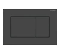 Geberit Sigma20 placas de accionamiento, para doble descarga, rectangular, 115.883.16.1, Color: lacado negro mate, recubrimiento fácil de limpiar / negro