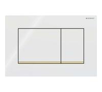 Geberit Sigma20 placas de accionamiento, para doble descarga, rectangular, 115883KK1, Color: blanco / chapado en oro - CM