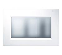 Geberit Sigma20 placas de accionamiento, para doble descarga, rectangular, 115883KL1, Color: blanco/mate cromo/mate cromo - CM