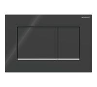 Geberit Sigma20 placas de accionamiento, para doble descarga, rectangular, 115883KM1, Color: negro / cromado brillante - CM